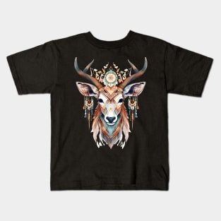 Watercolor Boho Deer #1 Kids T-Shirt